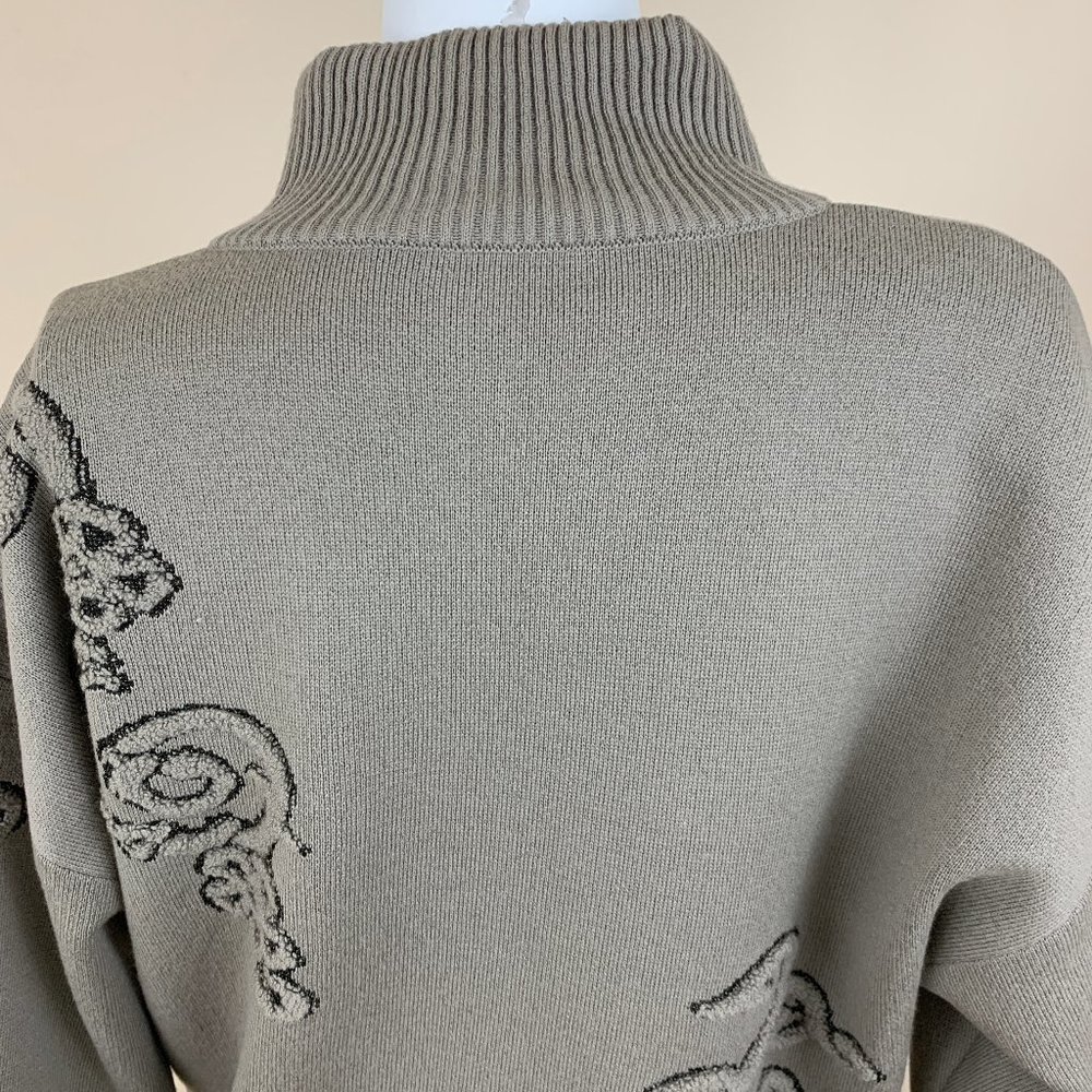 Escada Wool Taupe Textured Patterned Sweater - image 5
